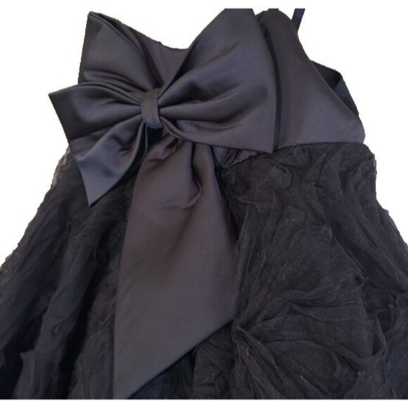 Mac Duggal‎ 20583 BOW FRONT TULLE MINI DRESS Black NEW $498 - Picture 5 of 6